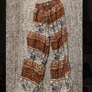 Wide leg with side slit boho pants